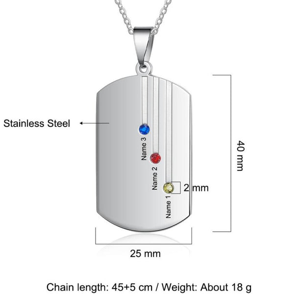 Personalized Dog Tag Pendant Necklace