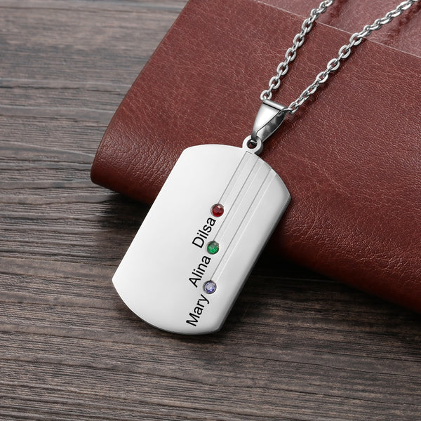 Personalized Dog Tag Pendant Necklace