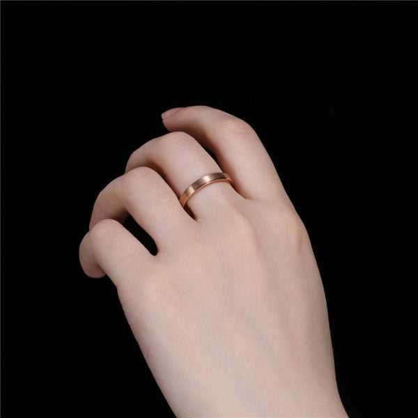 3mm Minimalist Rose Gold Color Womens Ring