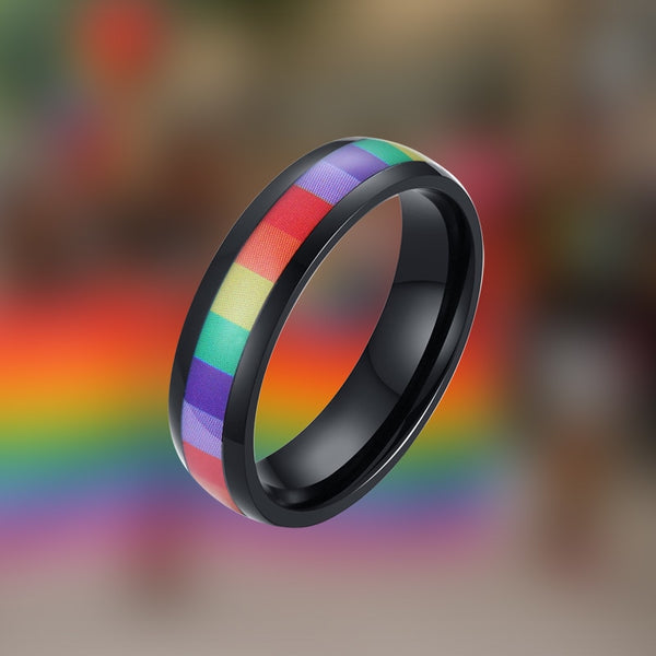 LGBT Rainbow Stainless Steel Rings