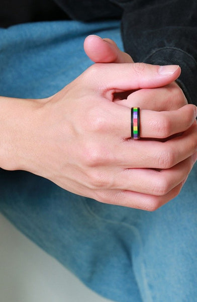 LGBT Rainbow Stainless Steel Rings