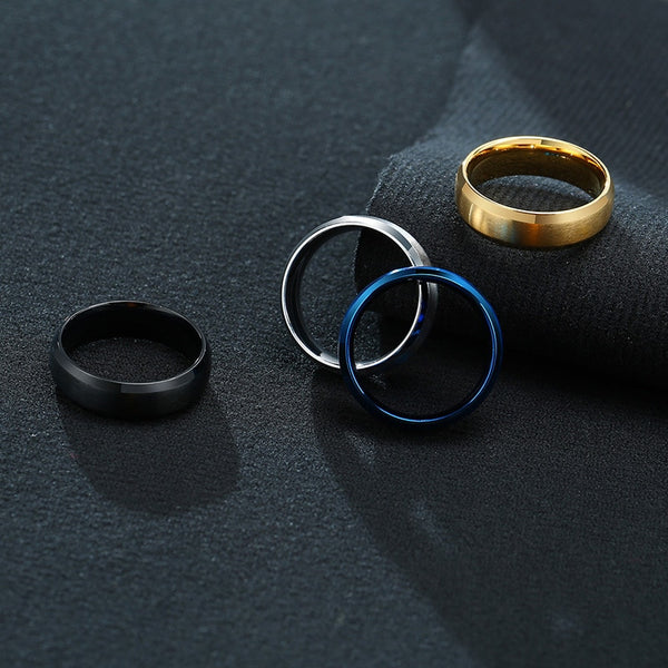 6mm Matte Stainless Steel Mens Rings