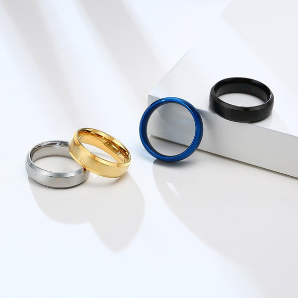 6mm Matte Stainless Steel Mens Rings