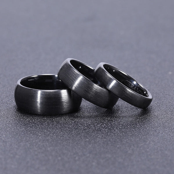 4mm, 6mm or 8mm Black Ceramic Hypoallergenic Ring