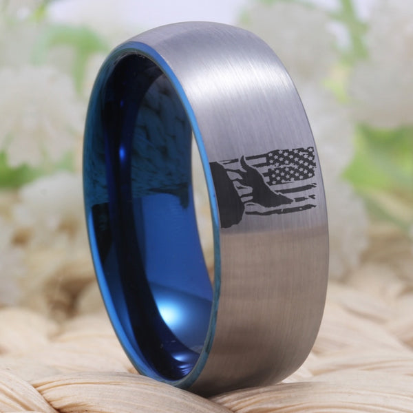 USA Ring, American Patriotic Ring, Patriotism US Mens Ring