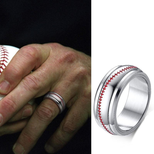 Baseball Silver Spinner Ring