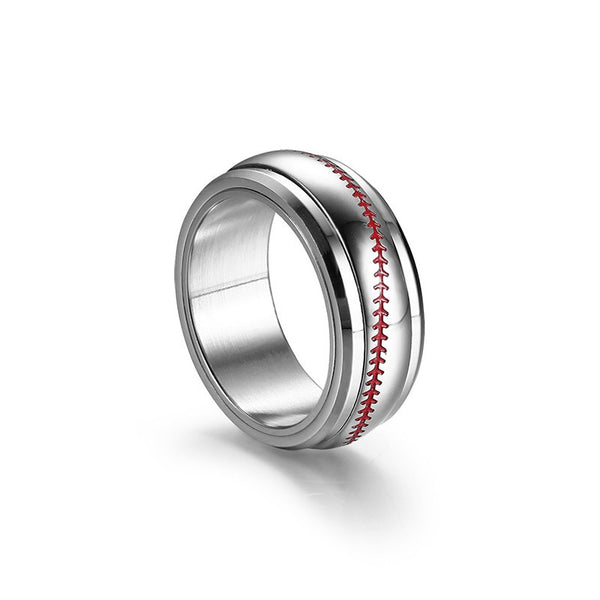 Baseball Silver Spinner Ring