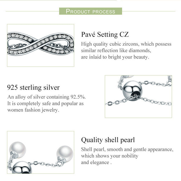 Infinity Love Sterling Silver Bracelet gift for women