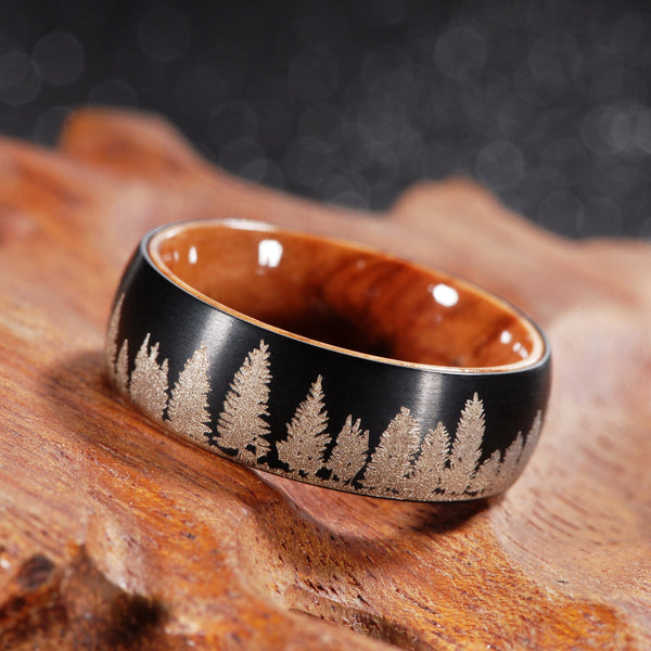 Forest Trees Wilderness Black Ring