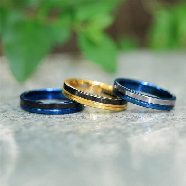 Two Tone gold black Tungsten Rings