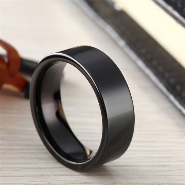 Black High Polished Tungsten Rings