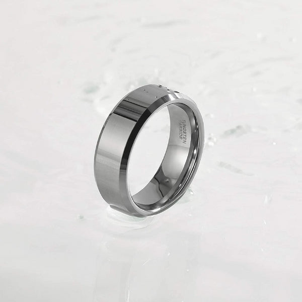 8mm Silver High Polished Silver Tungsten Rings