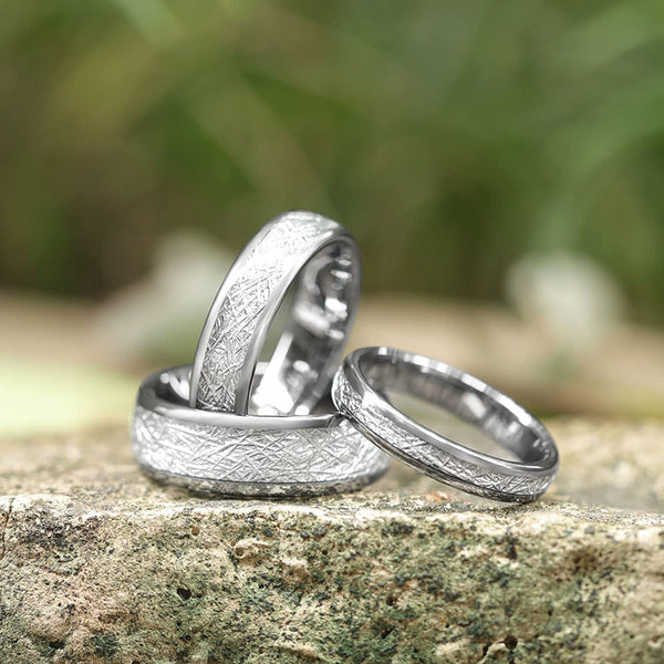Meteorite Inlay Tungsten Wedding Ring