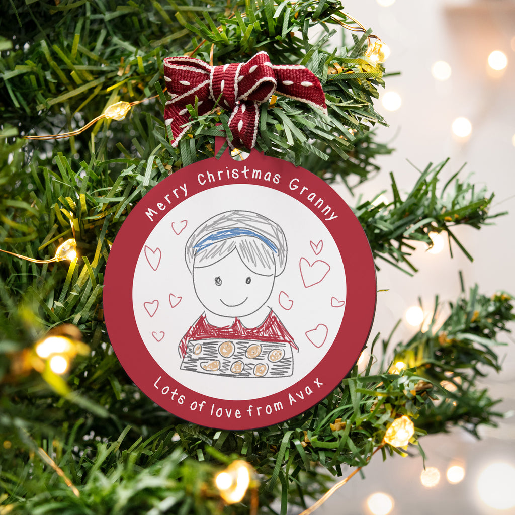 Personalised child's drawing bauble