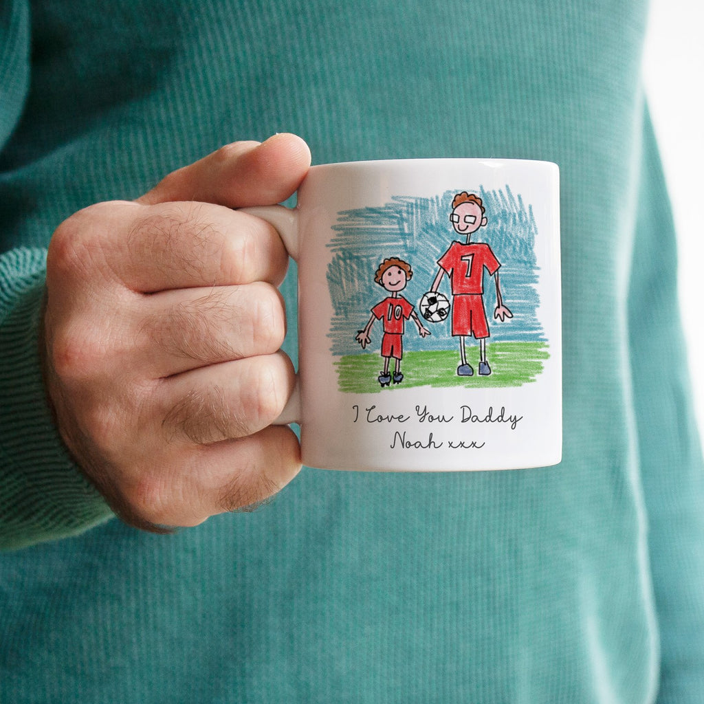 Personalised child's drawing mug gift for dad