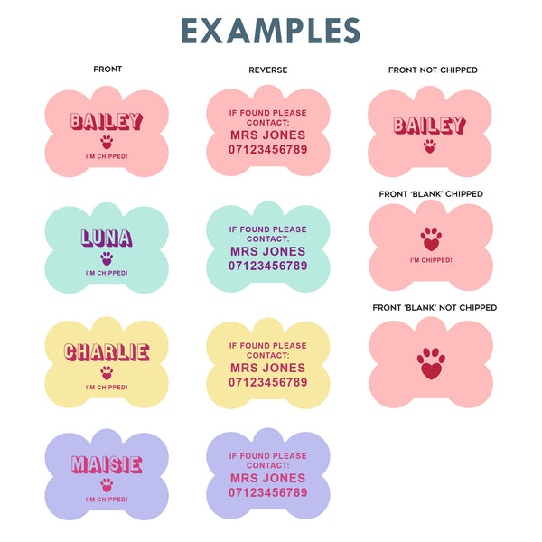 Stylish pastel pet ID tags for dogs UK