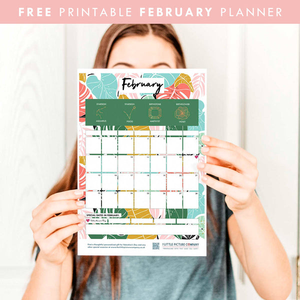 February Free Printable Planner Calendar Reusable