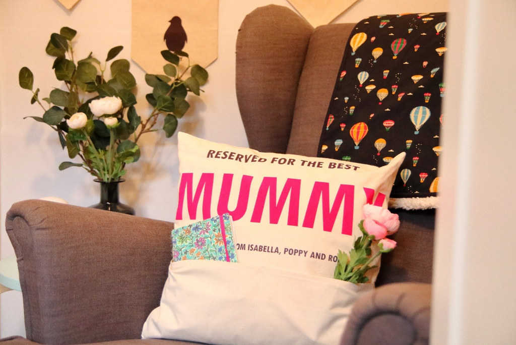 Personalised ‘Reserved for Mummy/Grandma’ Velveteen Pocket Cushion 