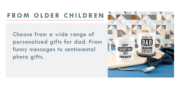 Personalised Father's Day Gifts to dad from older children