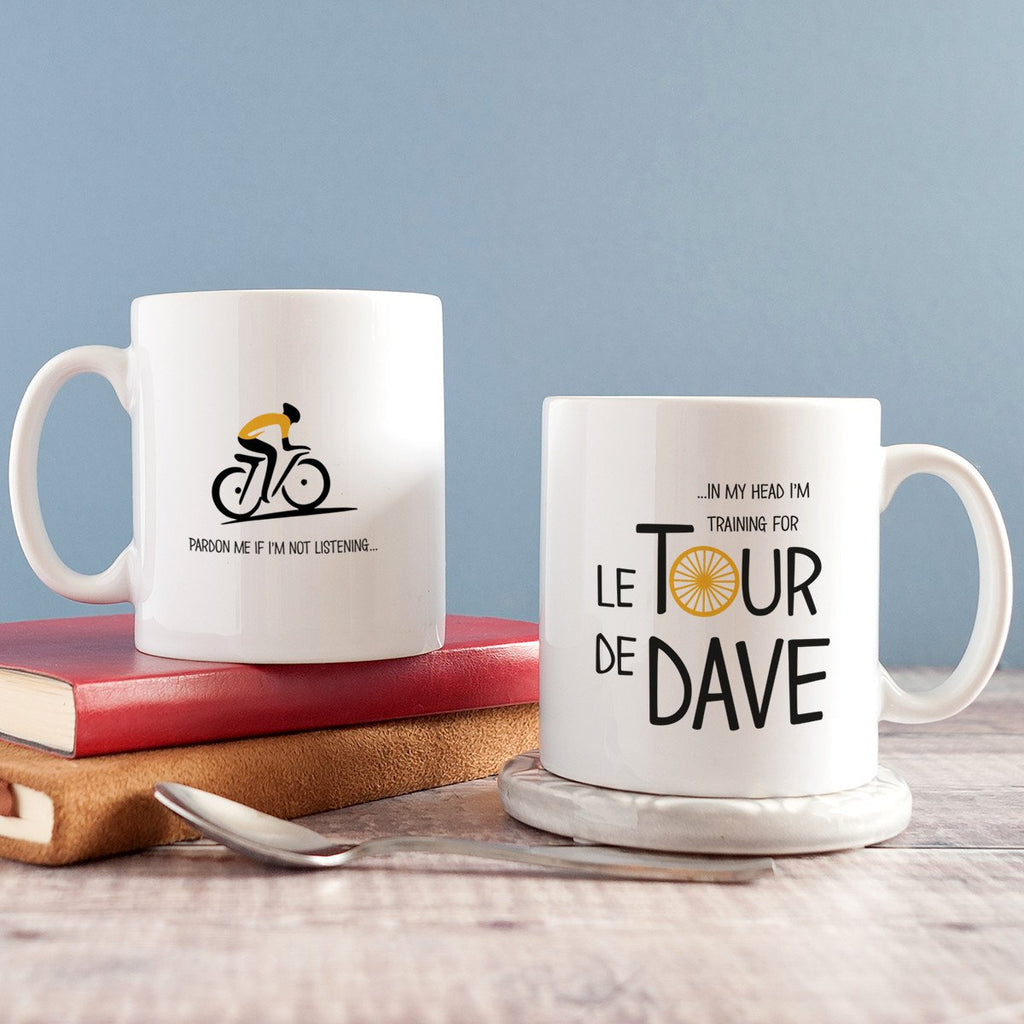 Personalised le tour de france cycle gift mug for dad