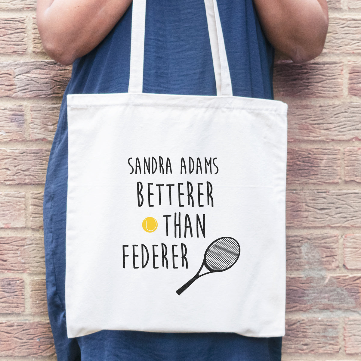 Tennis is My Racket Cotton Canvas Tote Bag