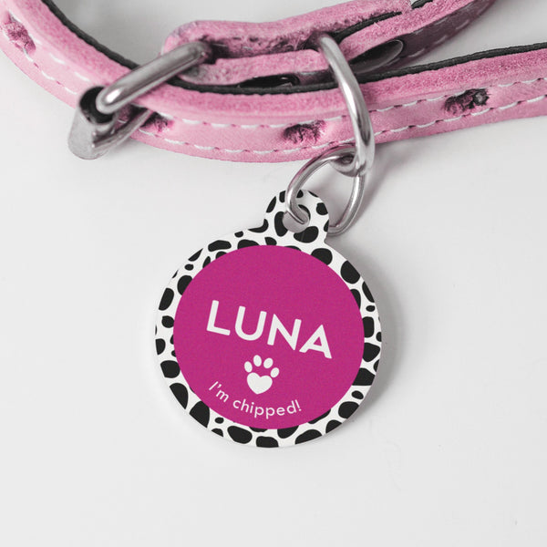 Personalized Pink Dog Collar, Engraved Heart Dog Tag, Pink Leather  Rhinestone Dog Collar, Identification Tag Extra Extra Small Medium Dogs