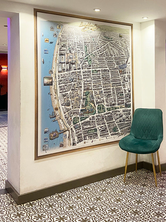 Brighton Map | Brighton Icons Edition art print at Monarch Restaurant and Bar by Malcolm Trollope-Davis