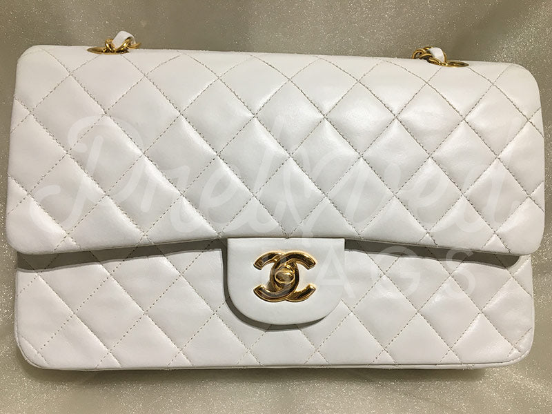 chanel white chain bag