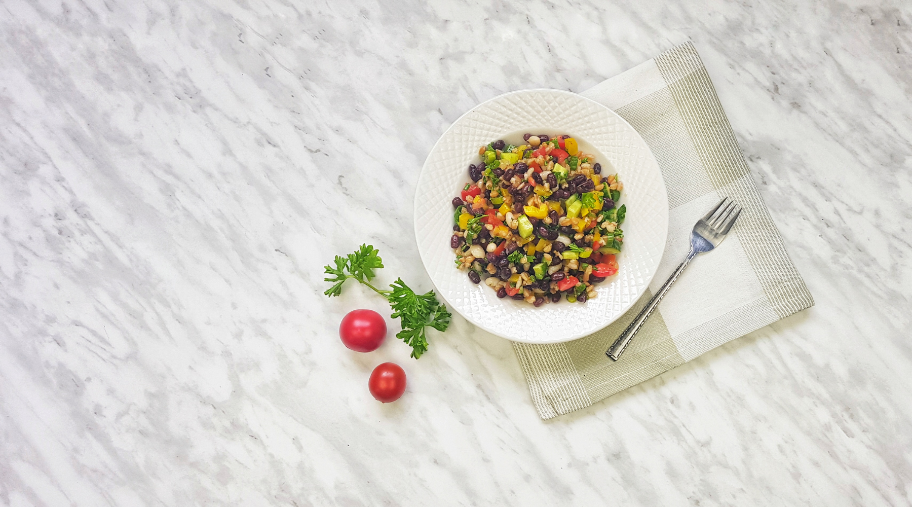 farro and bean salad from above