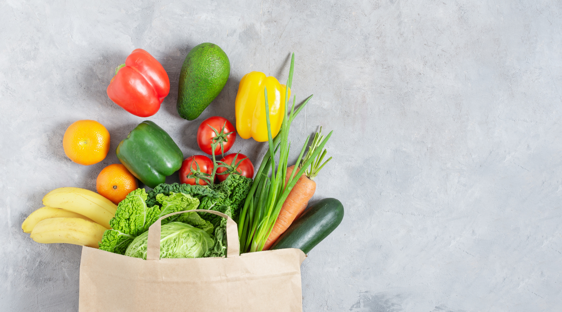 produce in grocery bag