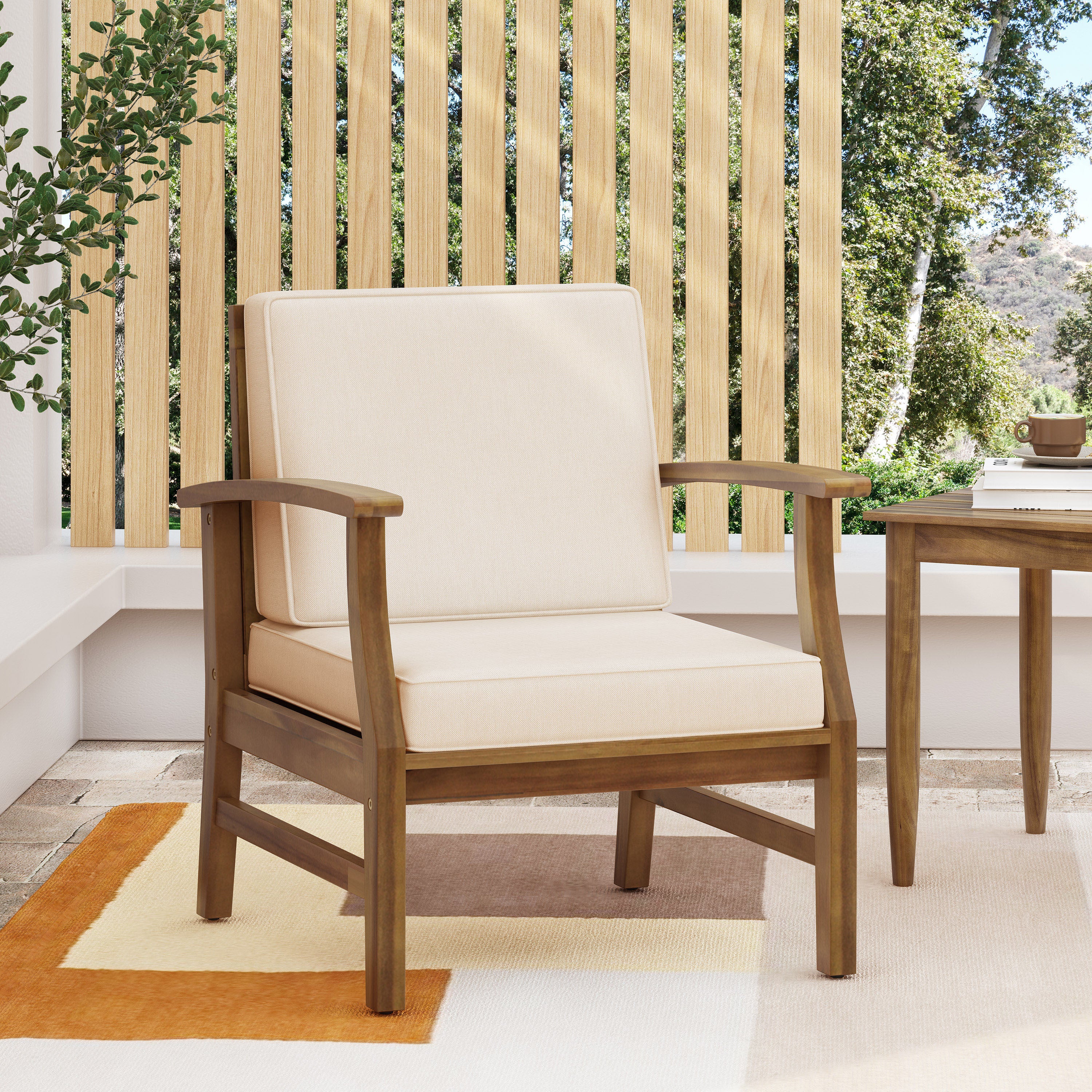 Product image for Walker Edison | Traditional Wood Club Chair