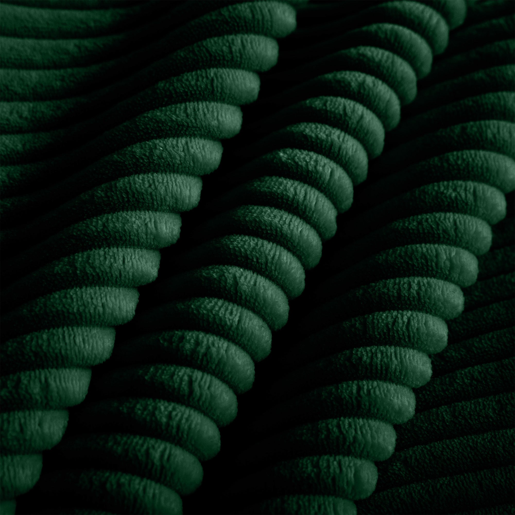 Walker Edison Lux Green Corduroy Cloud Modular Loveseat Couch Accompanied by a Storage Ottoman
