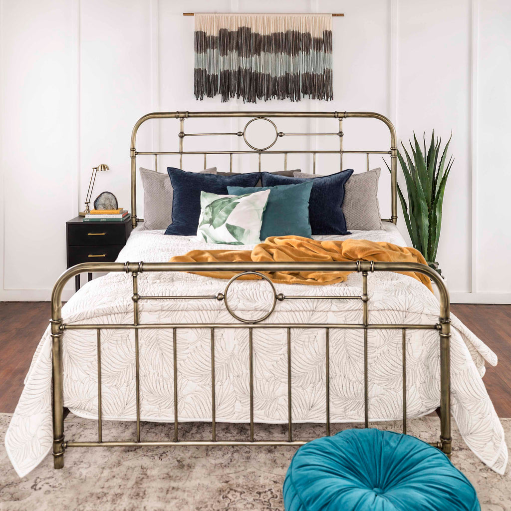 Minimalist Boho Bedroom Featuring Our Antiqua Queen Bed