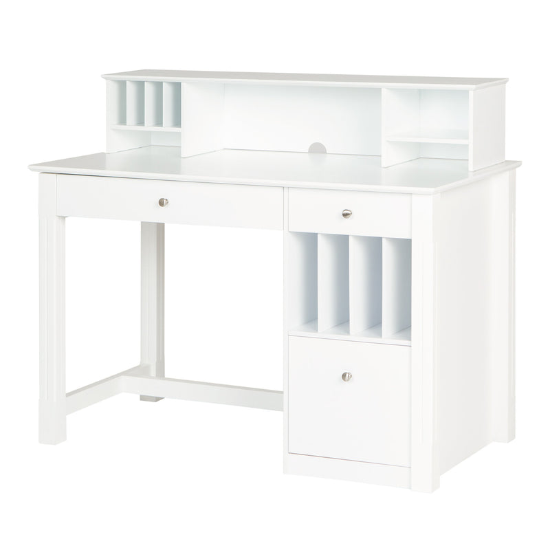 walker edison white desk with hutch