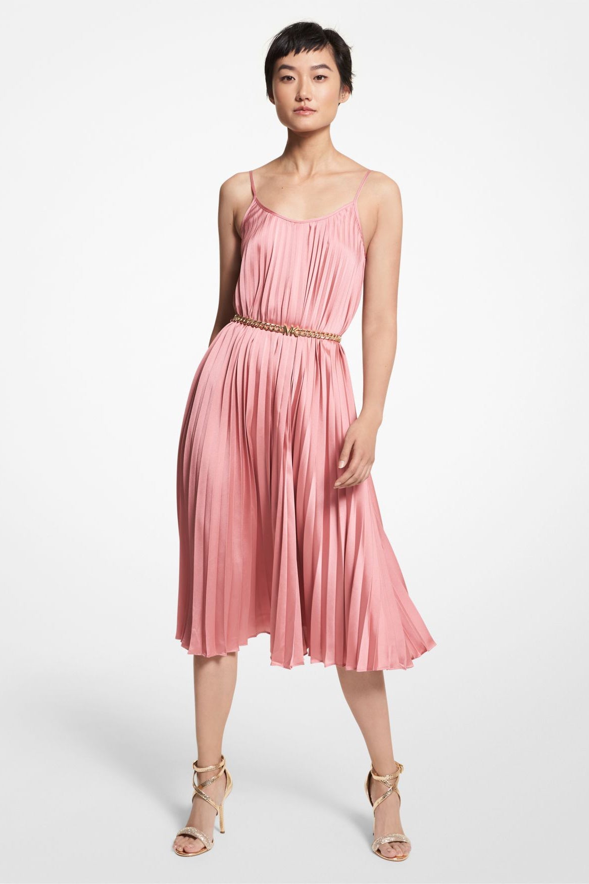 Boutique Option-Michael Kors Pink Midi Slip Dress(Kors-Ms280Y22Gj-669)