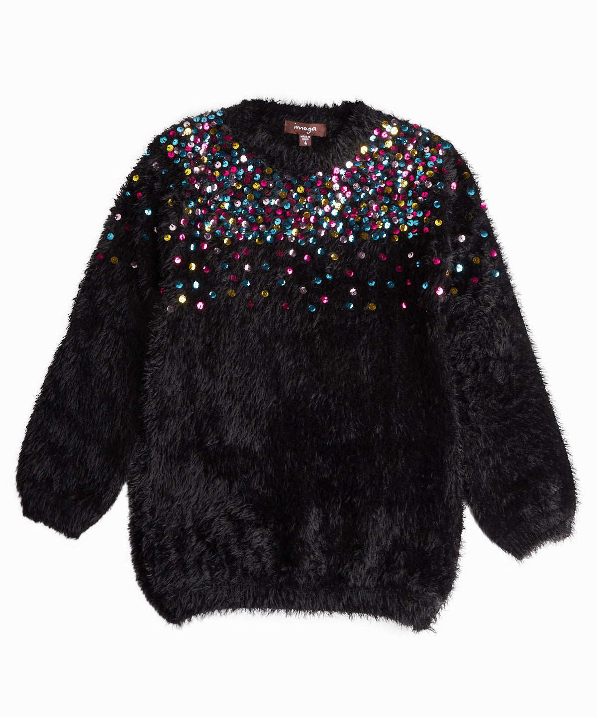 sequin black sweater