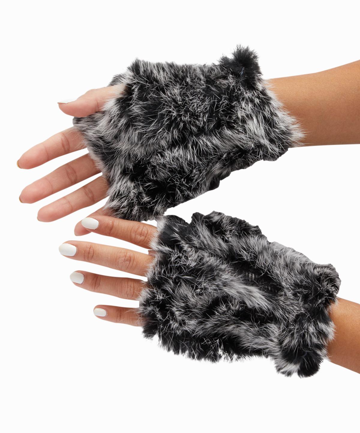 fingerless fur gloves