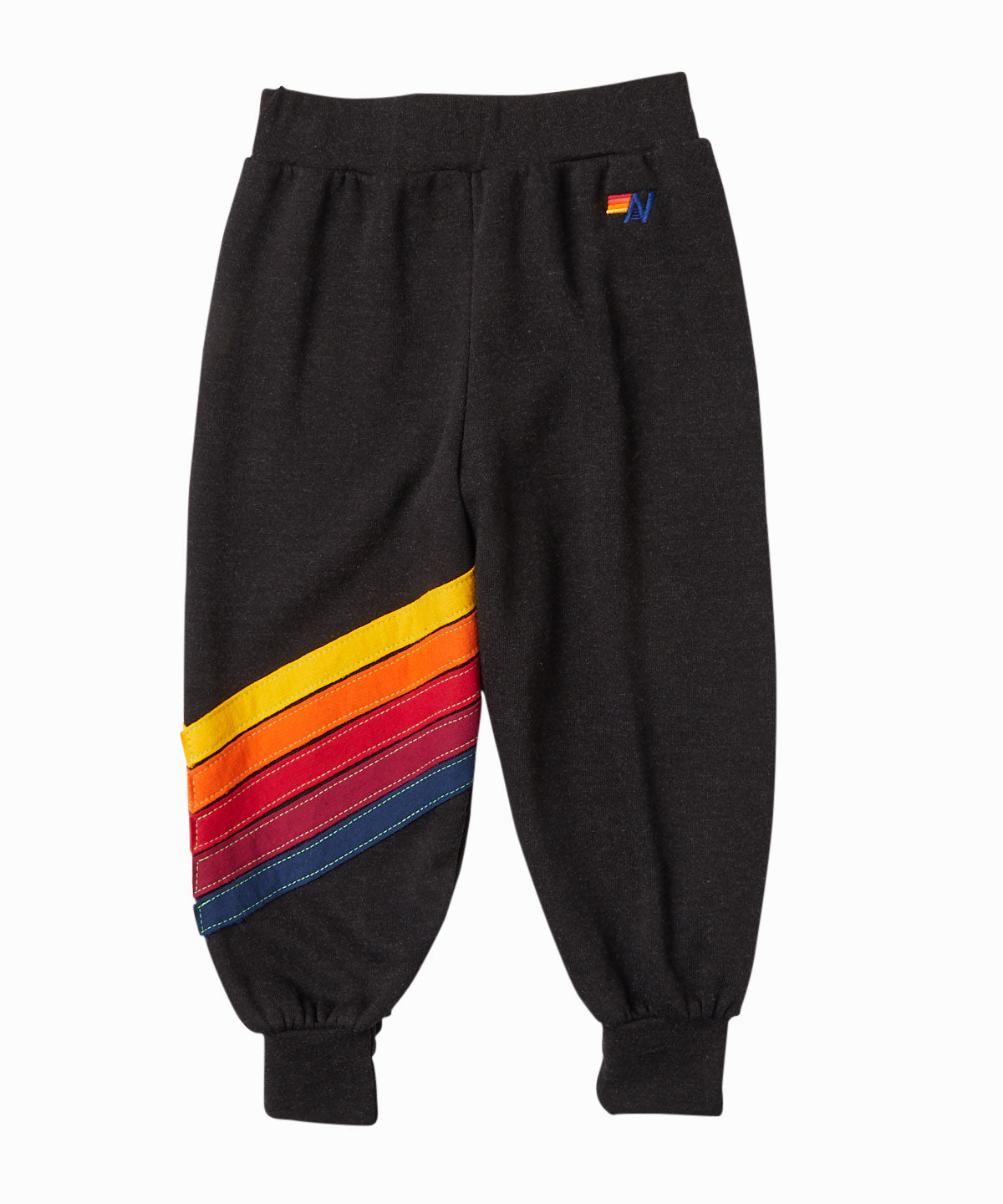 black sweatpants with yellow stripe