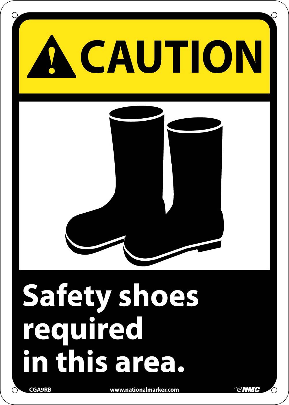 Caution Safety Shoes Required In This Area Sign – eSafety Supplies, Inc