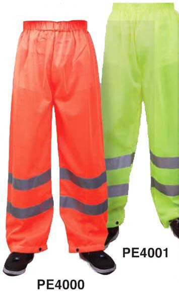 701CSLM Lightweight Poly Mesh Hi-Vis Pants Elastic Waistband & Ankle Pass  Through Pockets Generic Contrasting Tape