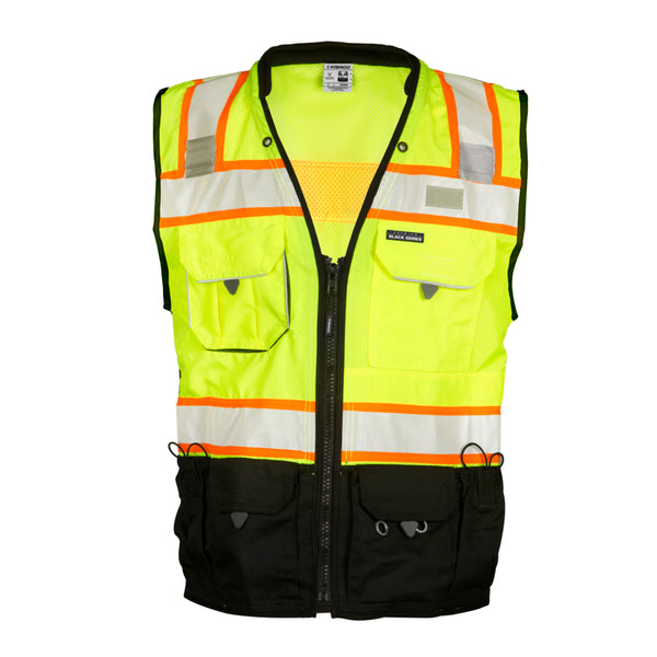 Contrasting Trim Poly Mesh Surveyor Safety Vest - LG - Premier Safety