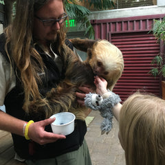 Annie Feeding Chloe at Como Zoo