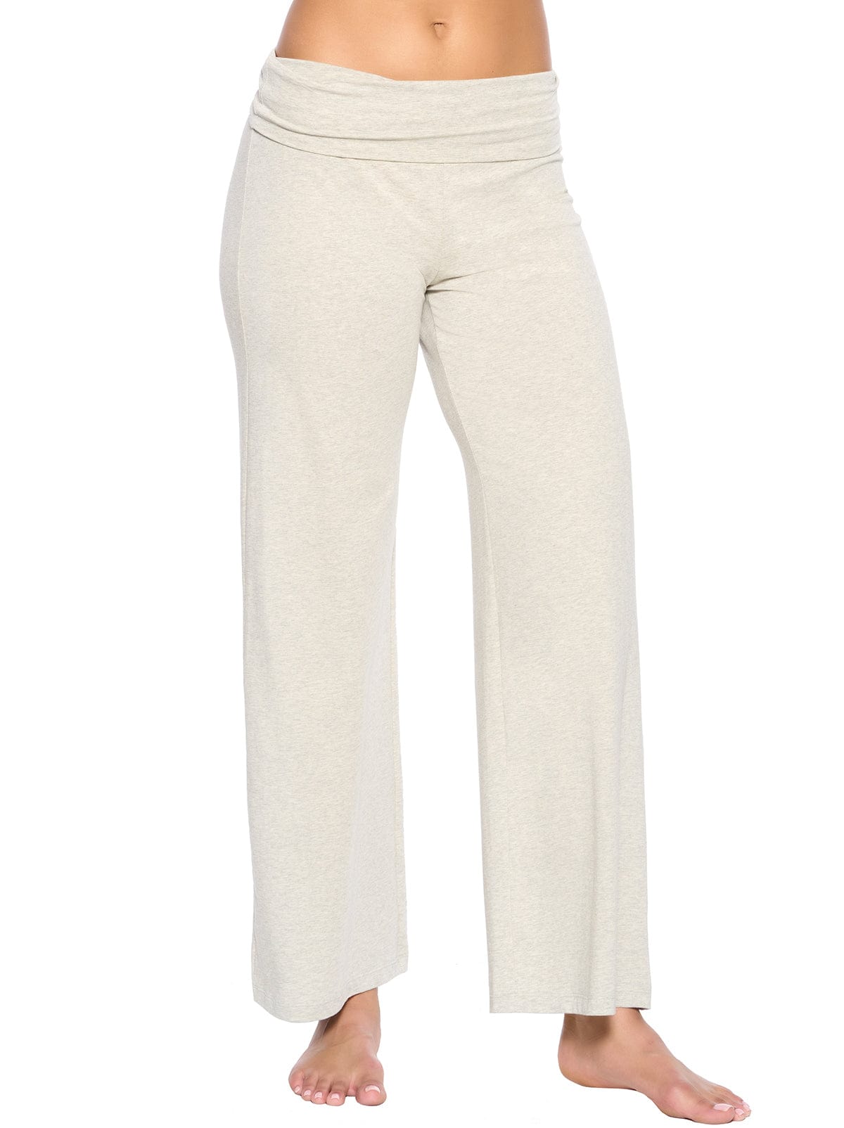 Image of Organic Cotton Stretch Wide Leg Roll Over Pant