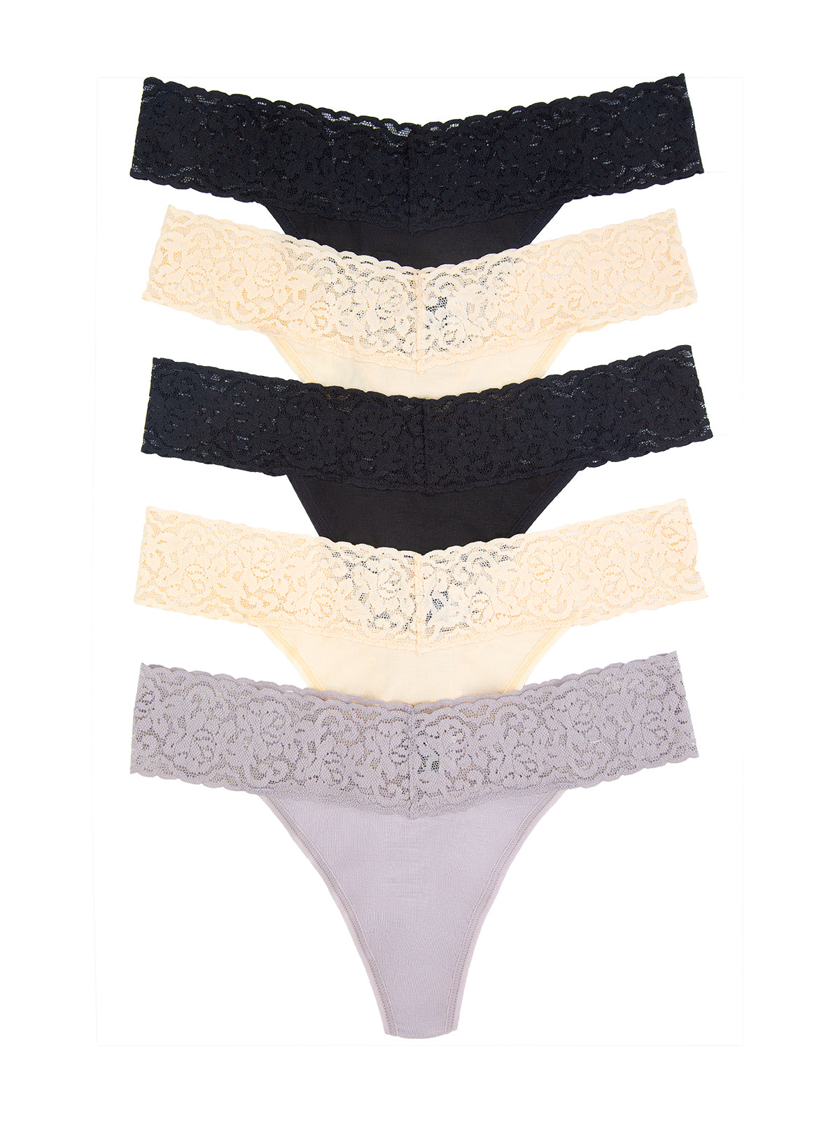 Image of Super Stretchy Lace <br> Thong 5-Pack