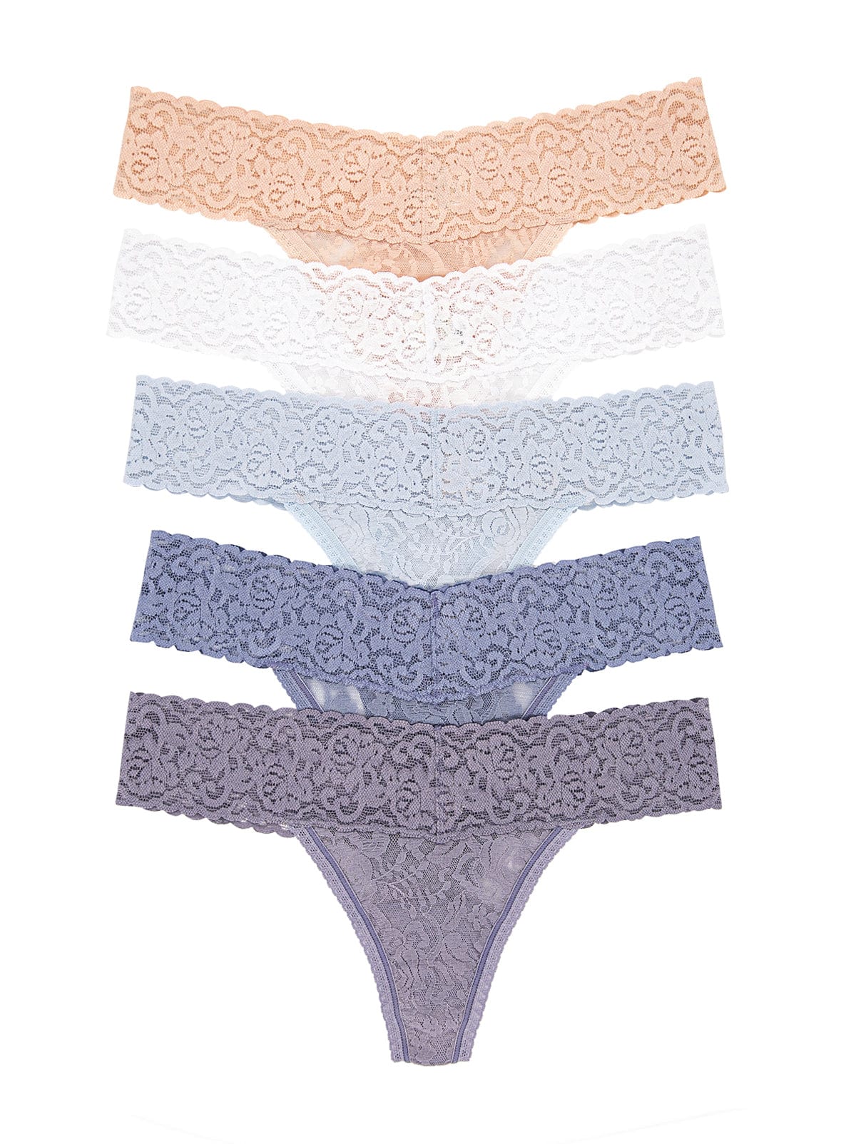 Image of Signature Stretchy Lace <br> Thong 5-Pack