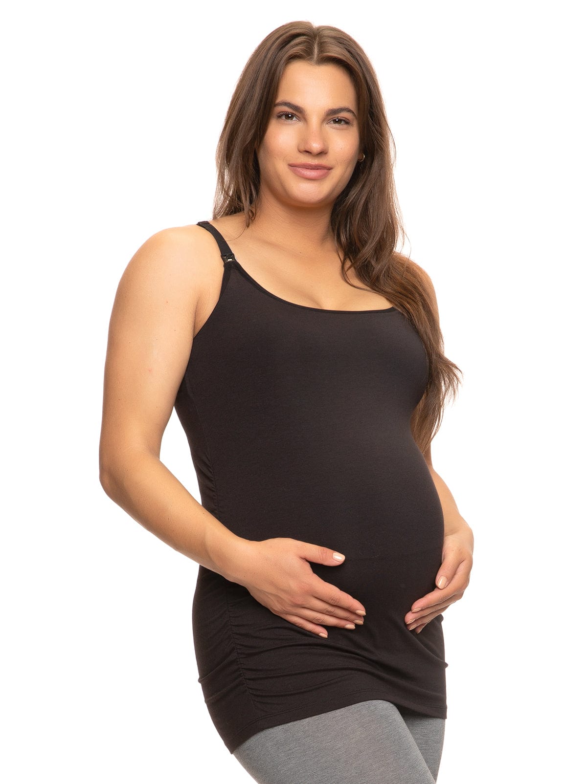 Image of Cotton Modal Maternity Cami with Nursing Clips