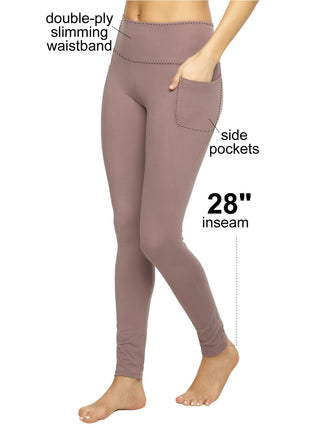 Felina Cotton Modal Leggings (2-Pack) Extra Lightweight Breathable Leggings  for Women, Lounge Pants, Style: C2201 (Navy Charcoal, Medium) 