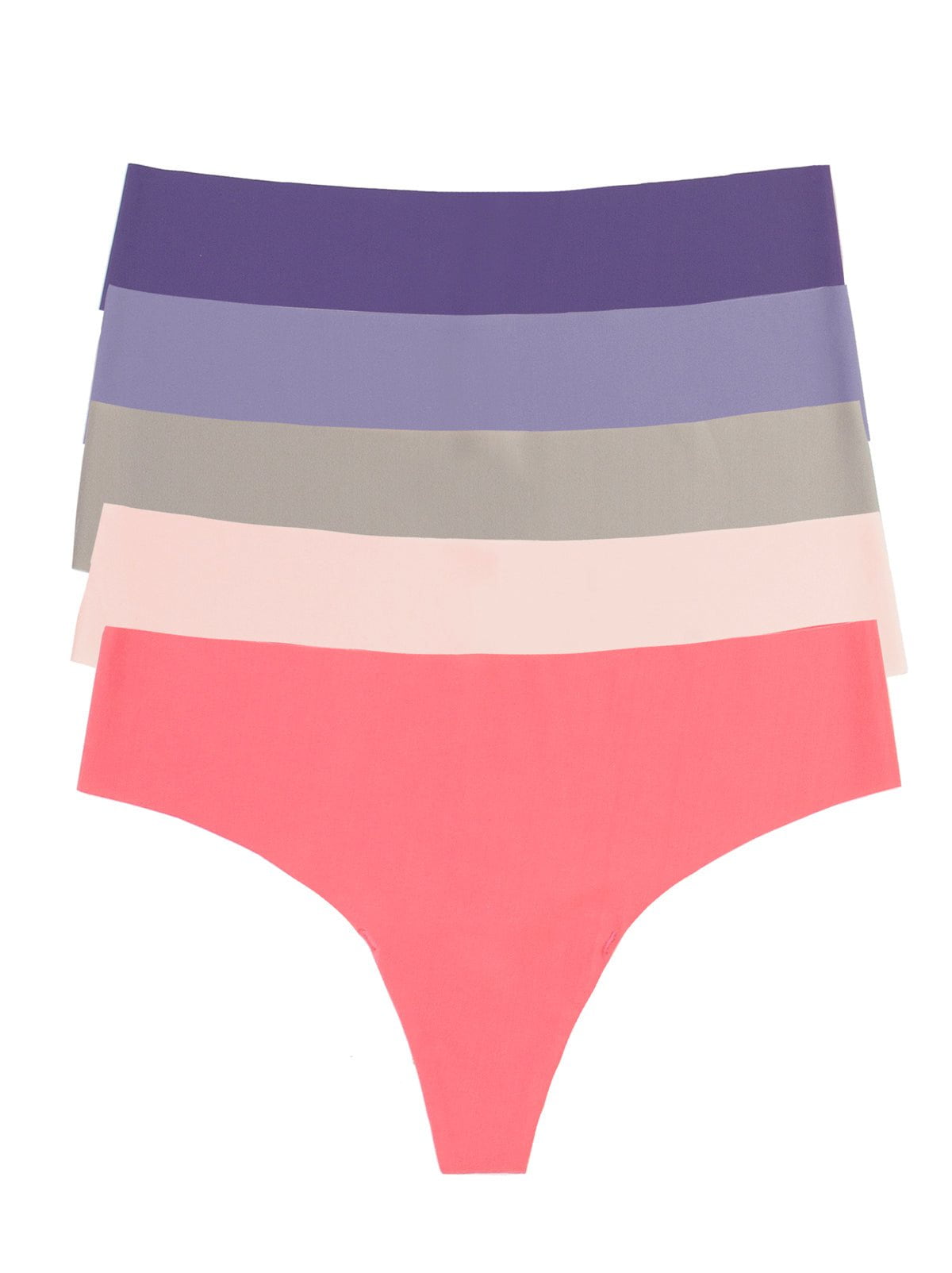 Image of No Show Elastic Free <br>Thong 5-Pack