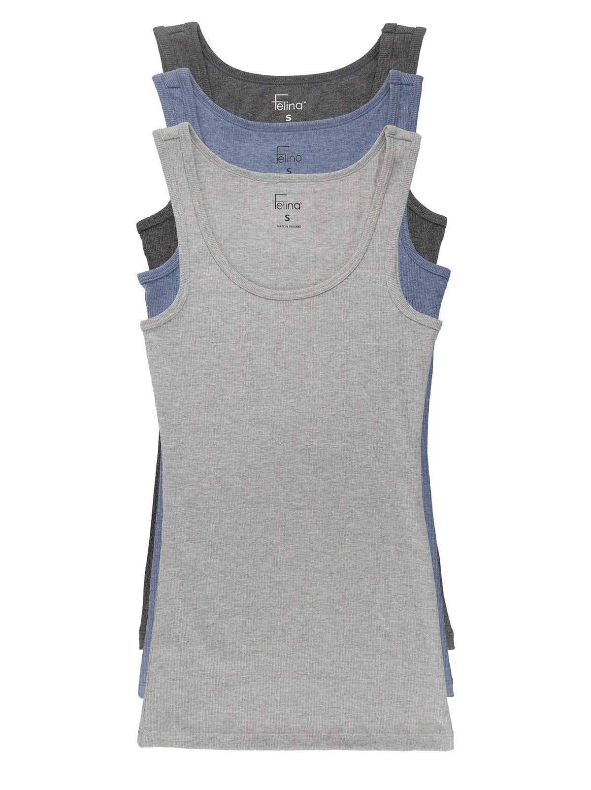 Image of Cotton Ribbed Tank Top 3-Pack
