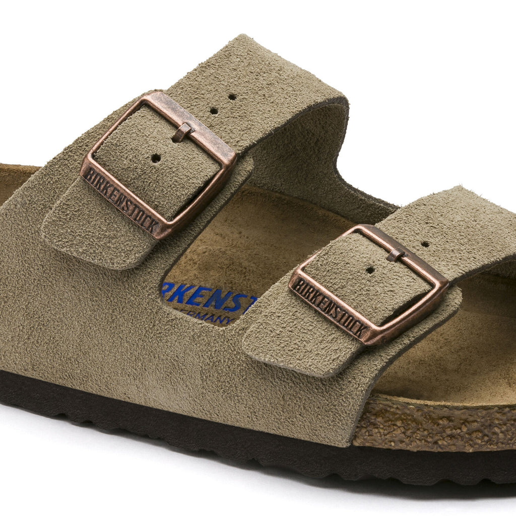 arizona soft footbed nubuck leather steer taupe